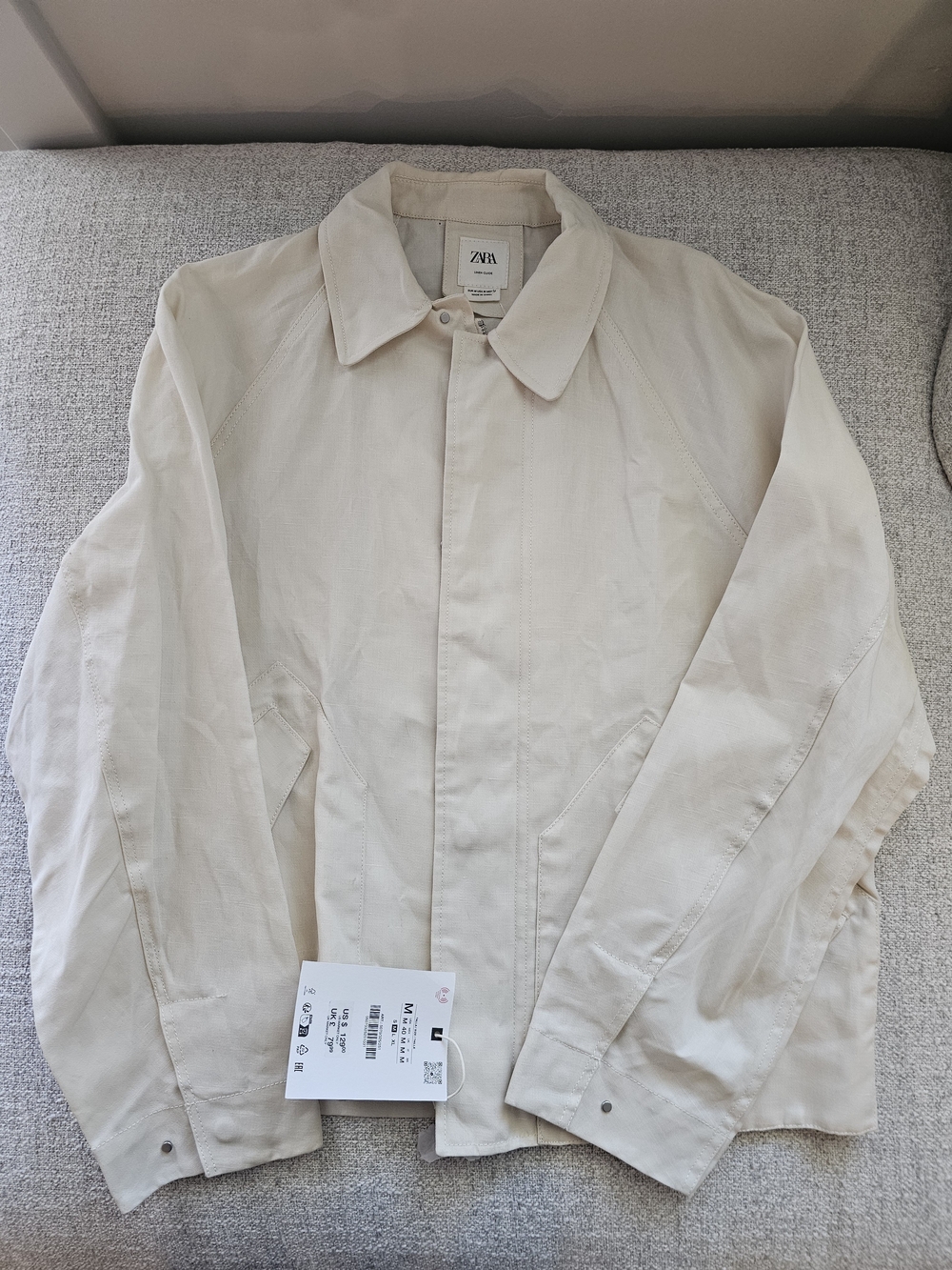 ZARA Cream Linen-Cotton Jacket